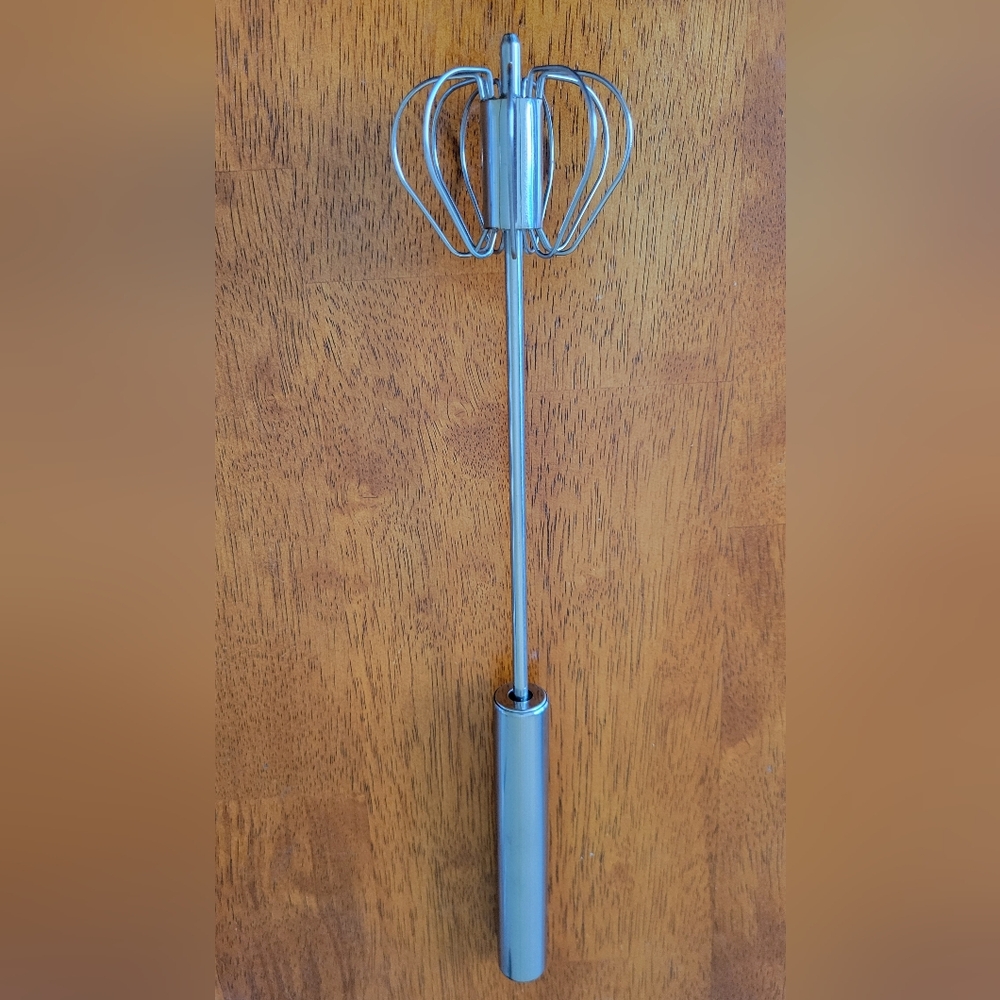 Spring Push Rotary Whisk/Egg Beater - Picture 2 of 2